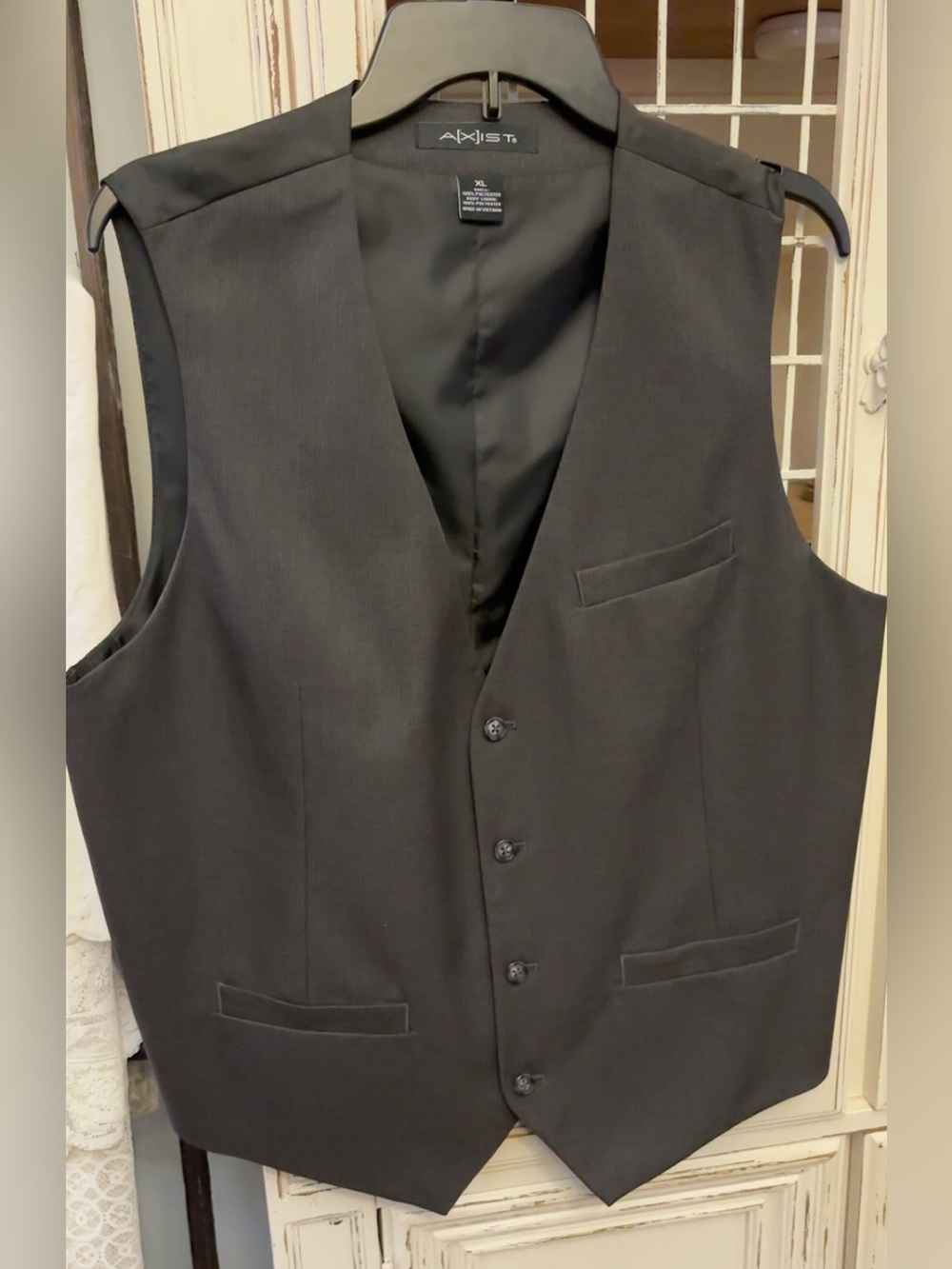 Axist Men's Button Vest - Dark Charcoal